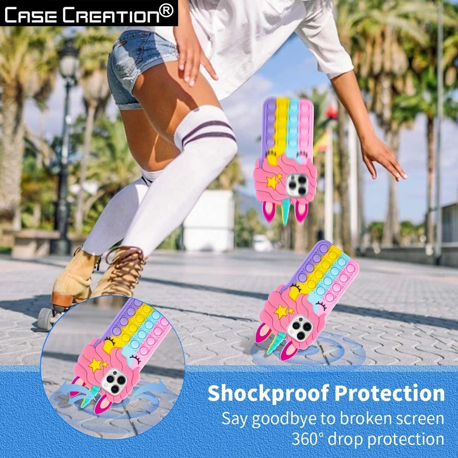 Push Pop Unicorn Bubble Fidget Toys Game Stress Relief case